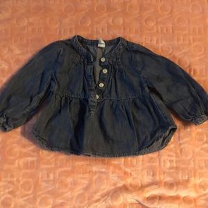 Button up blue jean shirt